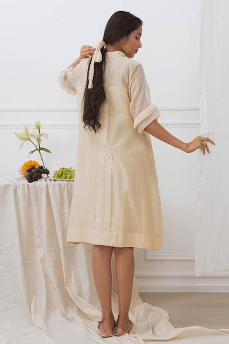 Dhaari Handwoven Mandarin Collar Dress 