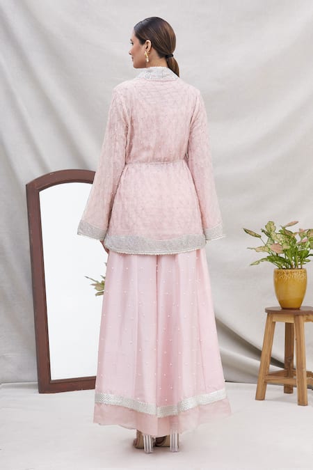 Ekta Singh Silk Organza Jacket & Gharara Set 