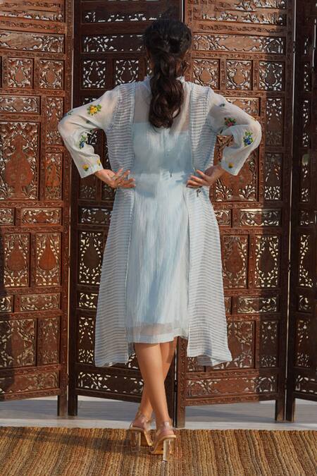 High neck embroidered on sale dress