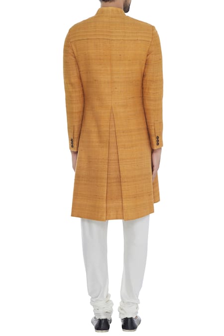 Khanijo Mango textured handloom silk achkan 