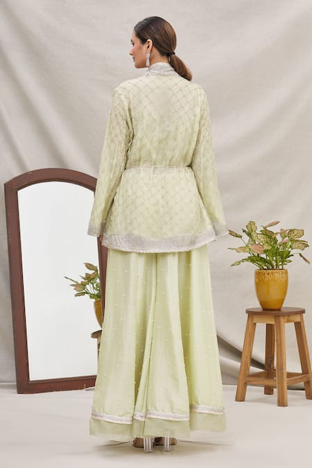 Ekta Singh Silk Organza Jacket & Gharara Set 