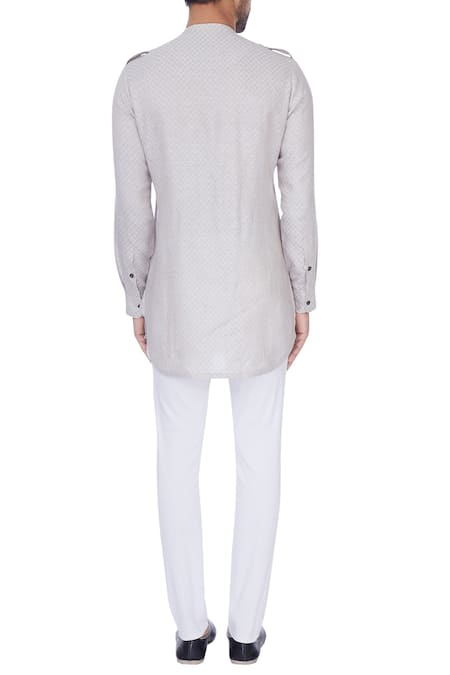 Khanijo Linen Checkered Kurta 