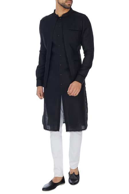 Khanijo Linen Jacket Layered Kurta 