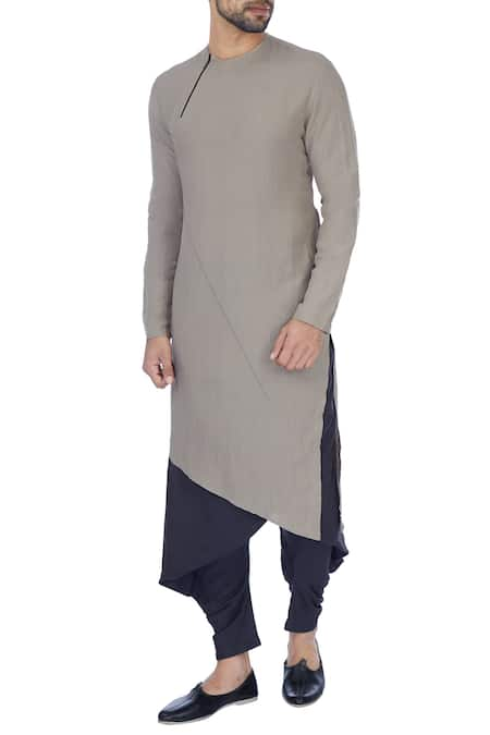 Antar Agni Linen Blend Asymmetric Kurta 