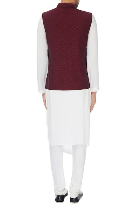 Mehraab Linen Textured Nehru Jacket 