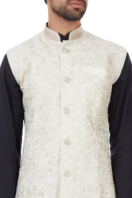 white embroidered jacket
