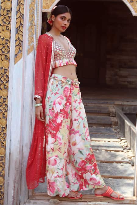 Gopi Vaid Embellished Jacket & Pant Set 