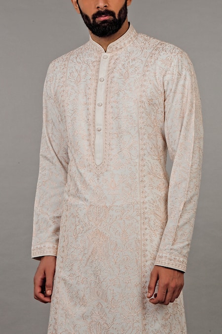 Buy Vanshik Beige Kurta Churidar Cotton Embroidered Set Online at Aza Fashions Buy_Vanshik_Beige Kurta Churidar Cotton Embroidered Set _Online_at_Aza_Fashions