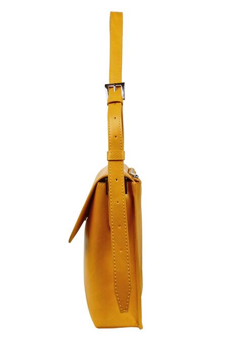 Shop_The House Of Ganges_Yellow Stormi Vegan Leather Sling_Online_at_Aza_Fashions
