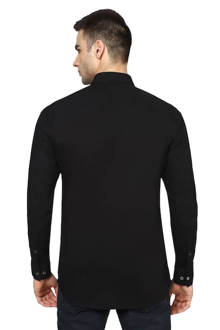 Shop Noonoo Black Giza Cotton Shirt at Aza Fashions Shop_Noonoo_Black Giza Cotton Shirt _at_Aza_Fashions