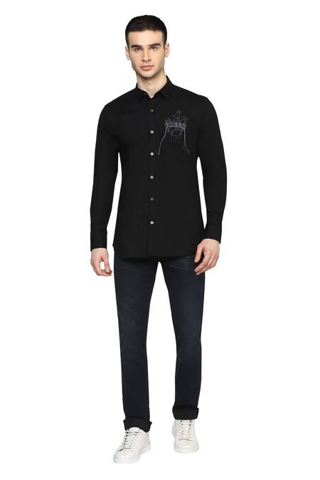 Buy Noonoo Black Giza Cotton Shirt Online at Aza Fashions Buy_Noonoo_Black Giza Cotton Shirt _Online_at_Aza_Fashions