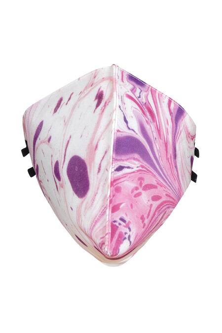 Limerick By Abirr N' Nanki White Marble Print Mask Single Pc Online at Aza Fashions Limerick By Abirr N' Nanki_White Marble Print Mask Single Pc_Online_at_Aza_Fashions