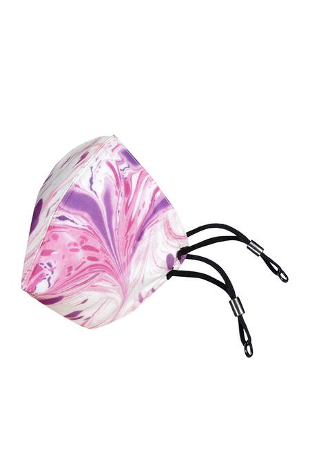 Buy Limerick By Abirr N' Nanki White Marble Print Mask Single Pc Online at Aza Fashions Buy_Limerick By Abirr N' Nanki_White Marble Print Mask Single Pc_Online_at_Aza_Fashions