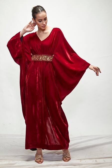 Maroon store kaftan dress