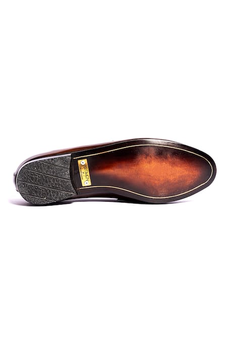Shop_Artimen_Brown Leather Horse-bit Buckle Loafers _Online_at_Aza_Fashions