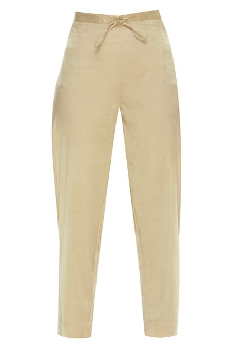 Shop_Manasi Sengupta_Red Band Collar Embroidered Kurta Set  _Online_at_Aza_Fashions