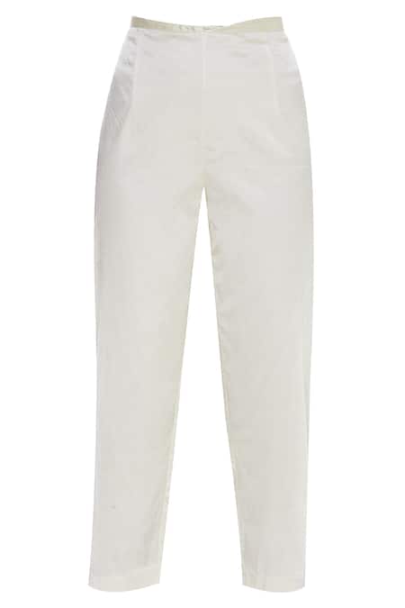 Shop_Manasi Sengupta_Gold Band Collar Embroidered Kurta Set  _Online_at_Aza_Fashions