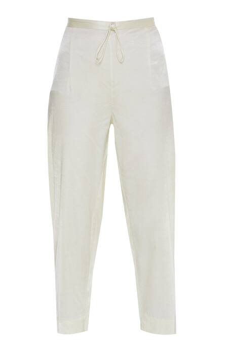 Shop_Manasi Sengupta_Yellow Band Collar Embroidered Kurta Set  _Online_at_Aza_Fashions