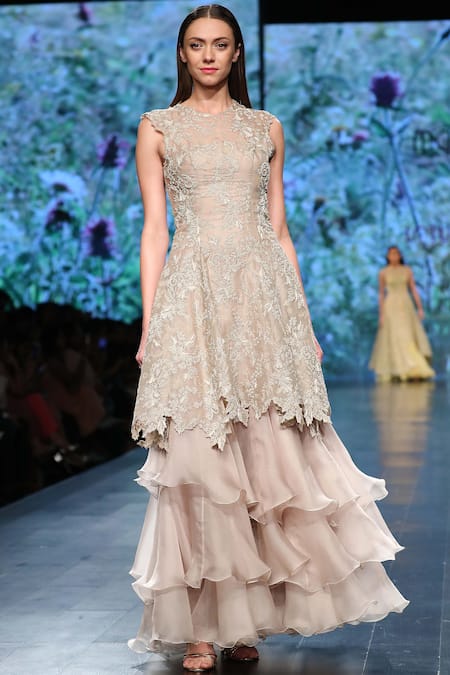 Anushree Reddy White Embroidered Kurta With Dress