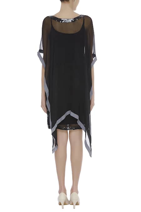 Arpan Vohra Asymmetric Cape With Dress 