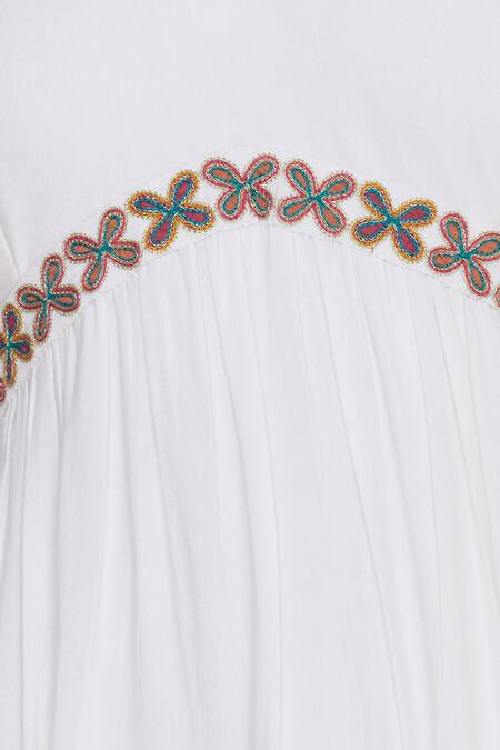 Buy_Arpan Vohra_White Round Embroidered Flared Dress _Online_at_Aza_Fashions