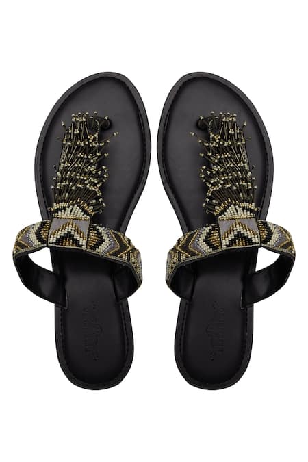 5elements Embroidered Leather Flats 