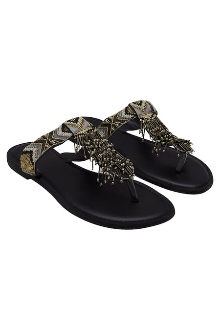 5elements Embroidered Leather Flats 