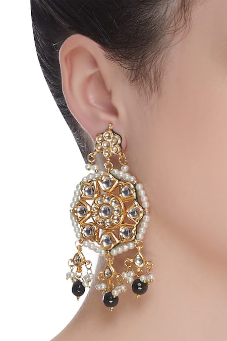 Just Shradhas Pearl Drop Kundan Earrings 