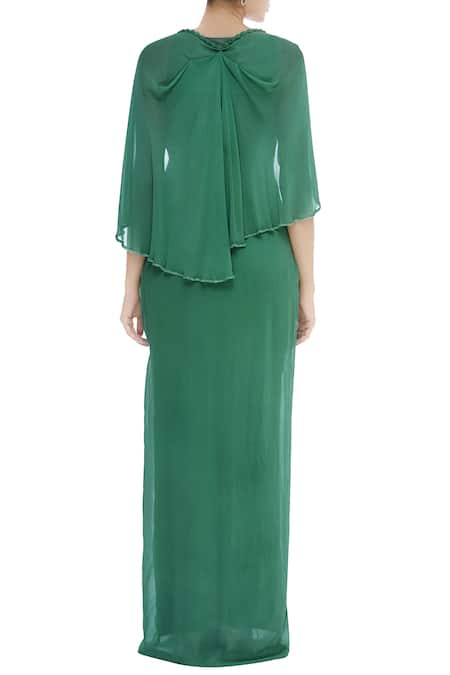 Arpan Vohra Embellished Cape Gown 