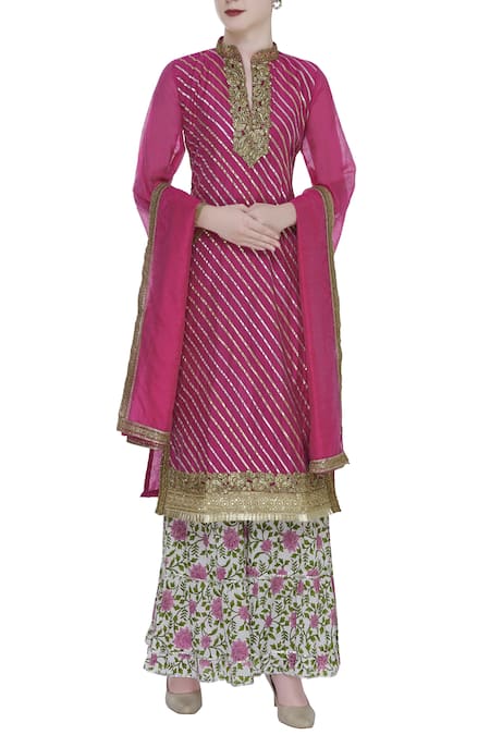 Kunwarani Ritu Zardozi embroidered kurta sharara set 
