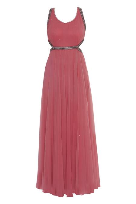 Arpan Vohra Pink Cutout Embroidered Anarkali With Dupatta Online at Aza Fashions Arpan Vohra_Pink Cutout Embroidered Anarkali With Dupatta _Online_at_Aza_Fashions