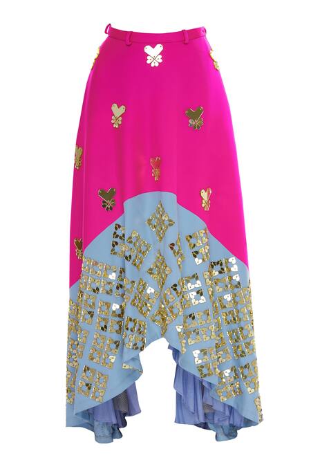 Buy Papa Don't Preach Pink Acrylic Heart Motifs Embroidered Lehenga Set Online at Aza Fashions Buy_Papa Don't Preach_Pink Acrylic Heart Motifs Embroidered Lehenga Set_Online_at_Aza_Fashions