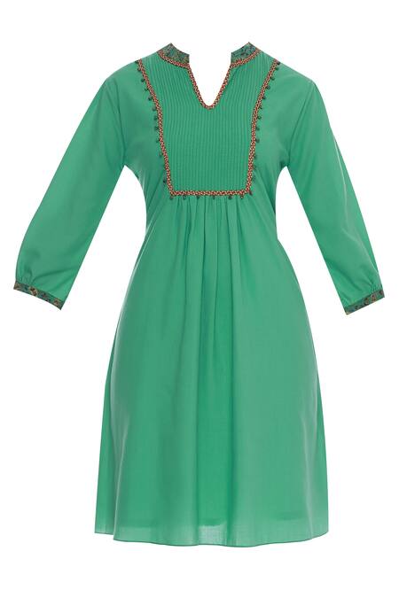 Arpan Vohra_Green Flared Kurta _Online_at_Aza_Fashions