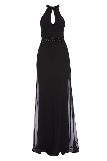 Buy_Arpan Vohra_Black Cutdana Embroidered Floor Length Gown _Online_at_Aza_Fashions