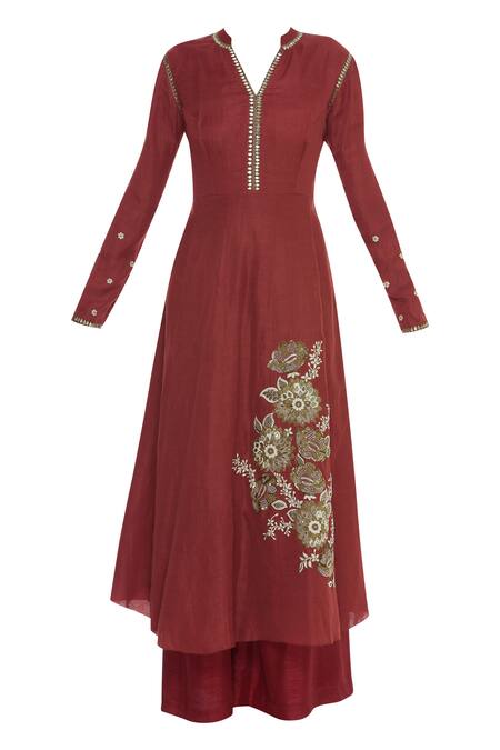 Joy Mitra Floral Sequin Embroidered Kurta Palazzo Set Online at Aza Fashions Joy Mitra_Floral Sequin Embroidered Kurta Palazzo Set _Online_at_Aza_Fashions