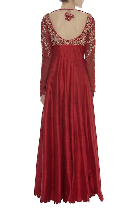 Shop Joy Mitra Sequin Embroidered Anarkali With Dupatta at Aza Fashions Shop_Joy Mitra_Sequin Embroidered Anarkali With Dupatta _at_Aza_Fashions