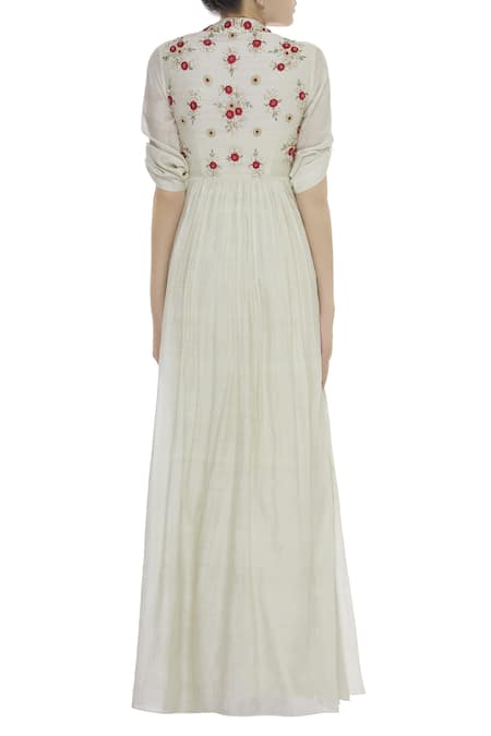 Shop Joy Mitra Off White Angrakha Kurta With Lehenga And Dupatta at Aza Fashions Shop_Joy Mitra_Off White Angrakha Kurta With Lehenga And Dupatta _at_Aza_Fashions