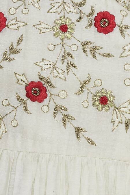 Shop Joy Mitra Off White Angrakha Kurta With Lehenga And Dupatta Online at Aza Fashions Shop_Joy Mitra_Off White Angrakha Kurta With Lehenga And Dupatta _Online_at_Aza_Fashions