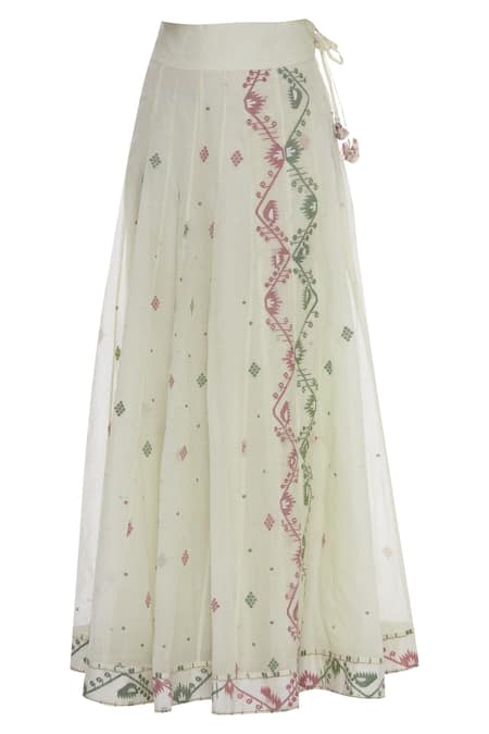 Shop Joy Mitra Blue Embroidered Kurta With Lehenga And Stole Online at Aza Fashions Shop_Joy Mitra_Blue Embroidered Kurta With Lehenga And Stole _Online_at_Aza_Fashions