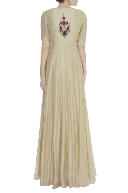 Shop Joy Mitra Cream Embroidered Kurta Lehenga Set at Aza Fashions Shop_Joy Mitra_Cream Embroidered Kurta Lehenga Set _at_Aza_Fashions