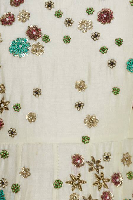 Shop Joy Mitra White Embroidered Anarkali With Dupatta And Churidaar Online at Aza Fashions Shop_Joy Mitra_White Embroidered Anarkali With Dupatta And Churidaar _Online_at_Aza_Fashions