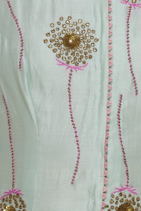 Shop Joy Mitra Yellow Front Slit Kurta With Lehenga And Dupatta Online at Aza Fashions Shop_Joy Mitra_Yellow Front Slit Kurta With Lehenga And Dupatta _Online_at_Aza_Fashions