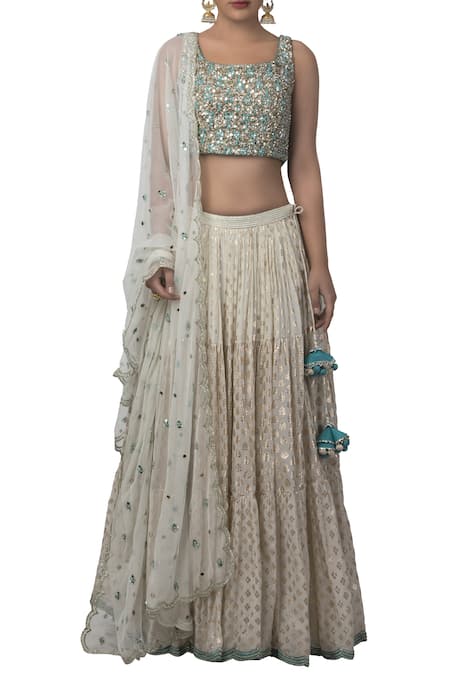 Priyanka Jain Sequinn embroidered blouse and lehenga set 