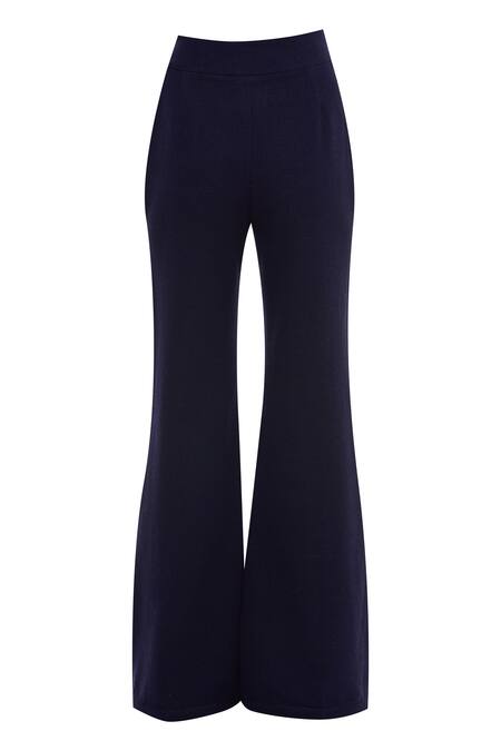 Aalyxir_Blue Georgette Palazzo Pant With Belt_Online_at_Aza_Fashions