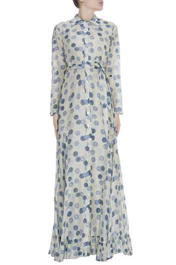 Buy_Niki Mahajan_White Cotton Silk Embellished Dress_Online_at_Aza_Fashions