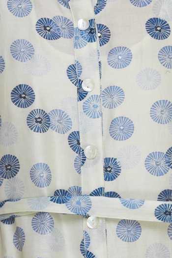 Niki Mahajan_White Cotton Silk Embellished Dress_at_Aza_Fashions
