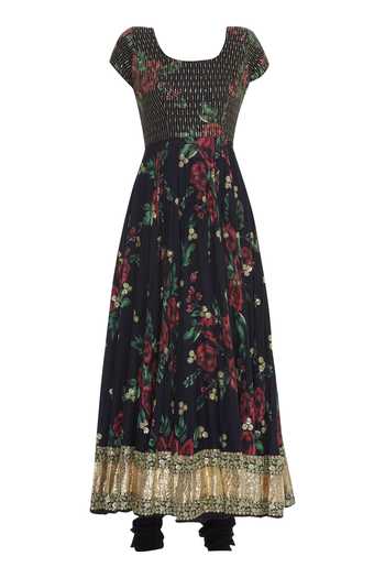 Vikram Phadnis_Black Sequin Embroidered And Printed Anarkali Kurta Set_Online_at_Aza_Fashions