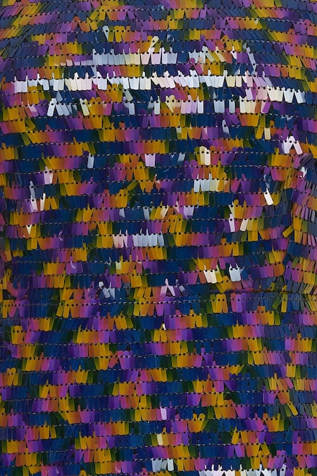 Buy Neha Taneja Multi Color Halter Neck Sequin Gown Online at Aza Fashions Buy_Neha Taneja_Multi Color Halter Neck Sequin Gown_Online_at_Aza_Fashions