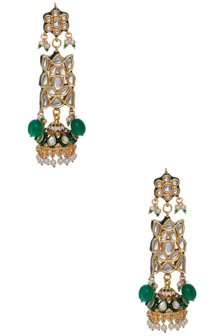 Shop_Posh By Rathore_Gold Plated Kundan Choker Necklace And Earring Set_Online_at_Aza_Fashions