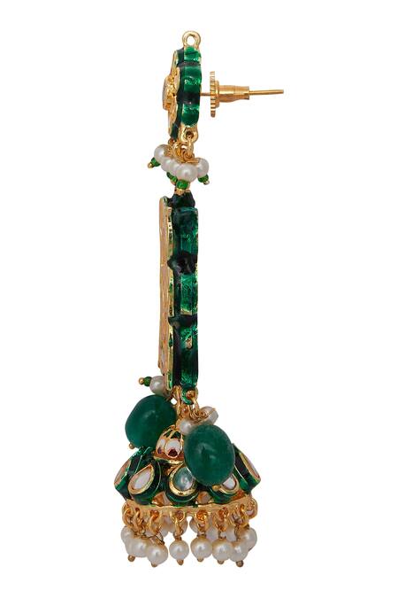 Posh By Rathore_Gold Plated Kundan Choker Necklace And Earring Set_at_Aza_Fashions